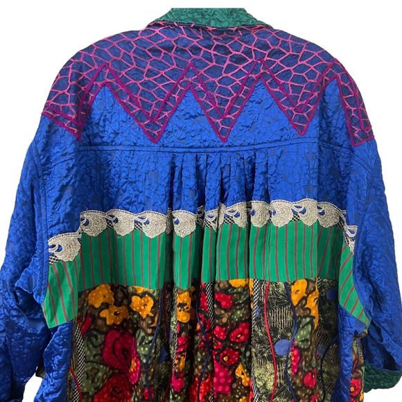 Koos Van Den Akker Couture Mix Art Print Patch Oversized Jacket Womens XXL - Picture 5 of 11